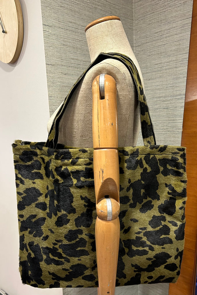 XL Hair On Leather Magazine Tote