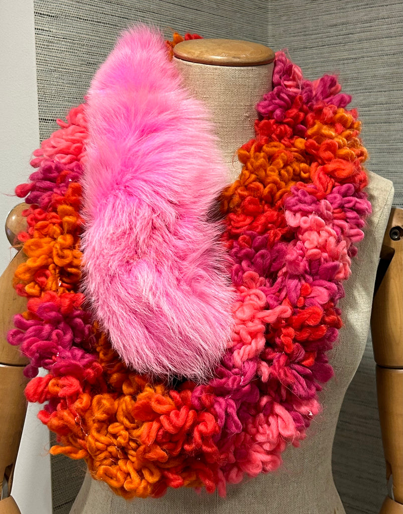Martha Upcyced Fur and Knit Collar Scarf