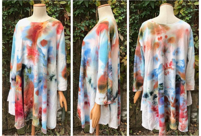 Custom Sayulita Long Sleeve Tent Dress-- Hand Dyed Collection