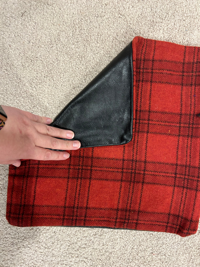 Shaw Leather and Wool Pouch Clutch