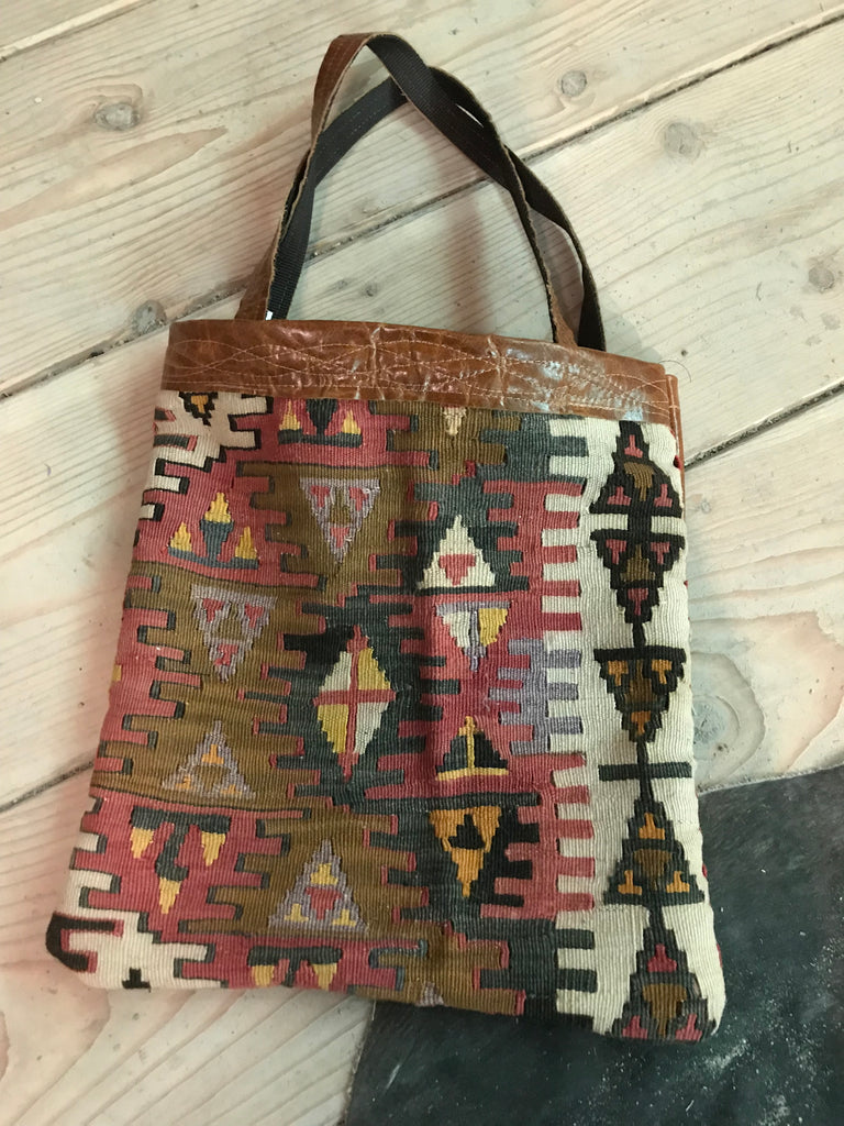 Anatolia Kilim and Leather Tote-- CUSTOM and IN-STOCK