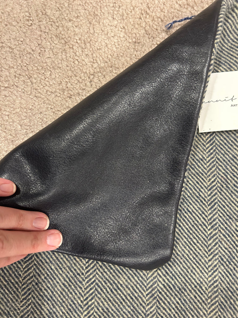 Shaw Leather and Wool Pouch Clutch