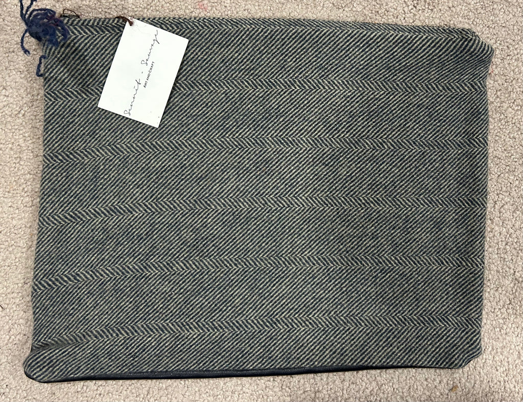 Shaw Leather and Wool Pouch Clutch