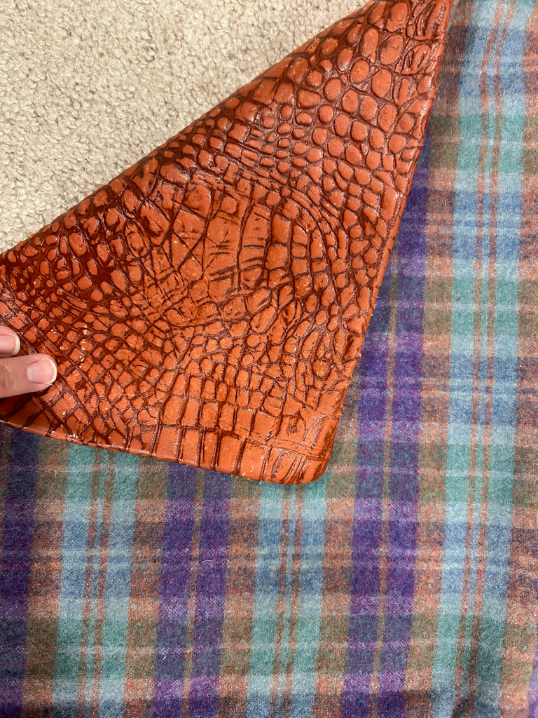 Shaw Leather and Wool Pouch Clutch