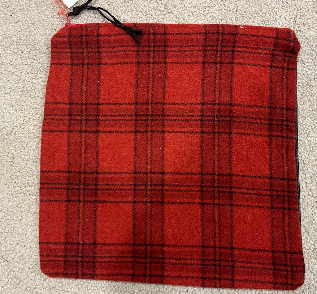 Shaw Leather and Wool Pouch Clutch
