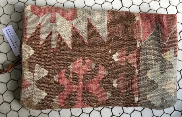 Elio Lg Kilim and Leather Clutch