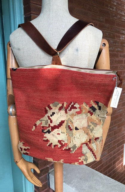 Camino Kilim and Leather Convertible Backpack--CUSTOM