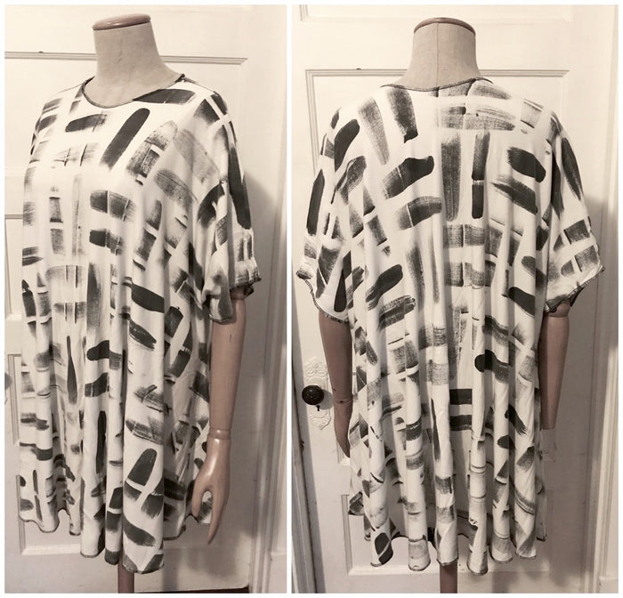 Big Tee Dress- WITH POCKETS- ARCO Handpainted Collection