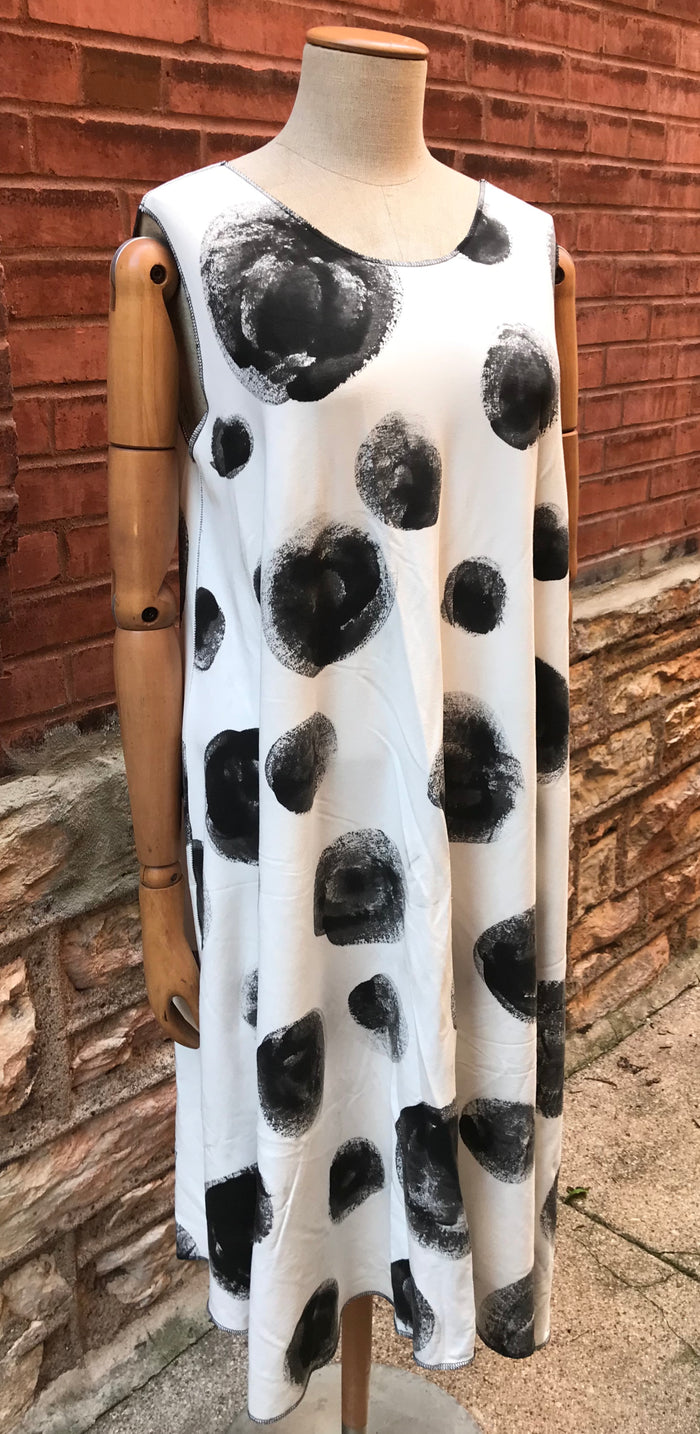 Sleeveless Midi Dress- WITH POCKETS- ARCO Handpainted Collection