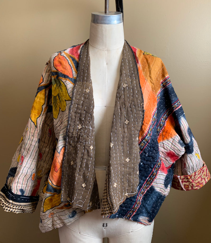 Midra Hand-Quilted Kantha Cloth Short Jacket- READY TO SHIP