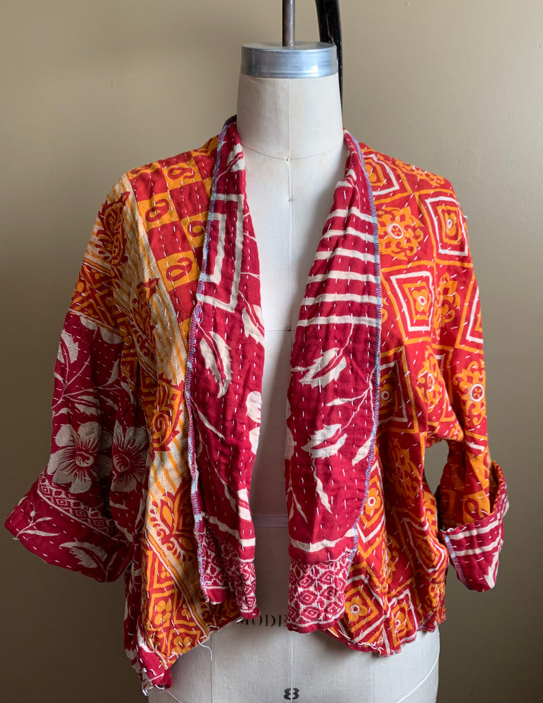 Midra Hand-Quilted Kantha Cloth Short Jacket- READY TO SHIP