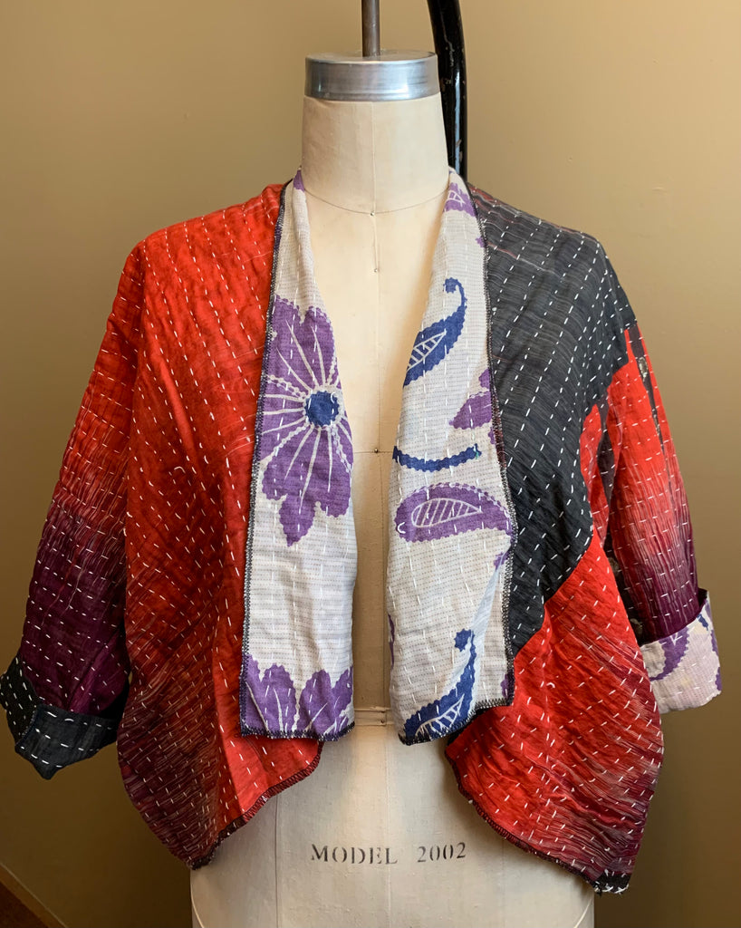 Midra Hand-Quilted Kantha Cloth Short Jacket- READY TO SHIP