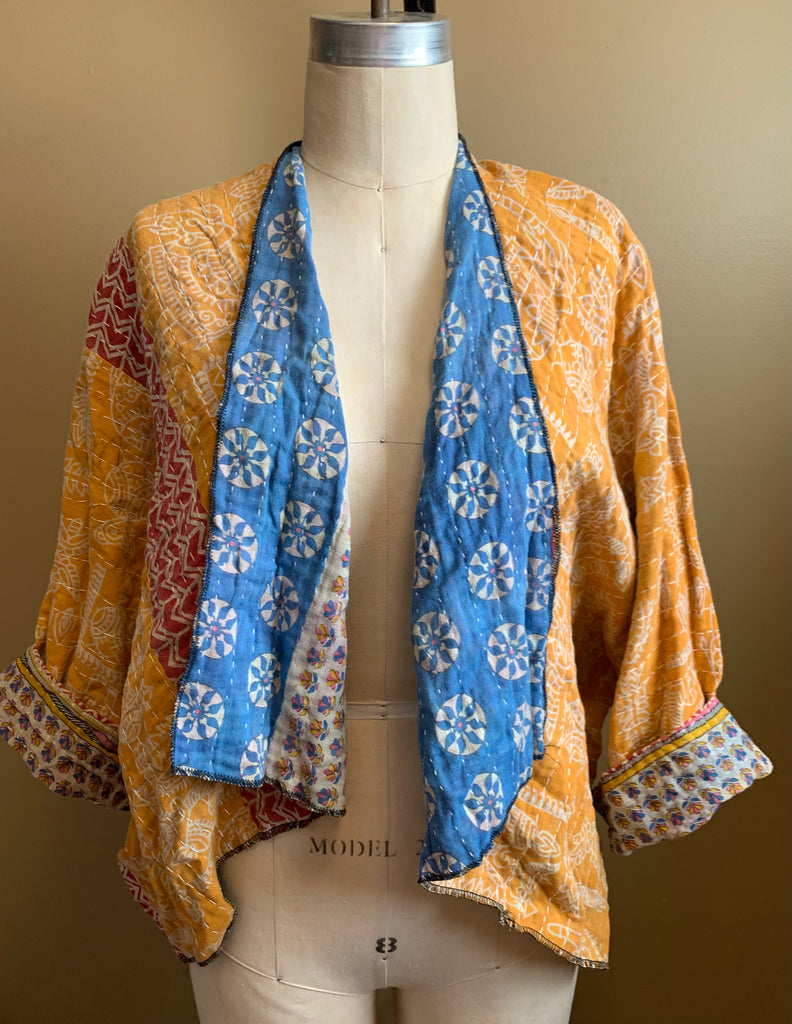 Midra Hand-Quilted Kantha Cloth Short Jacket- READY TO SHIP