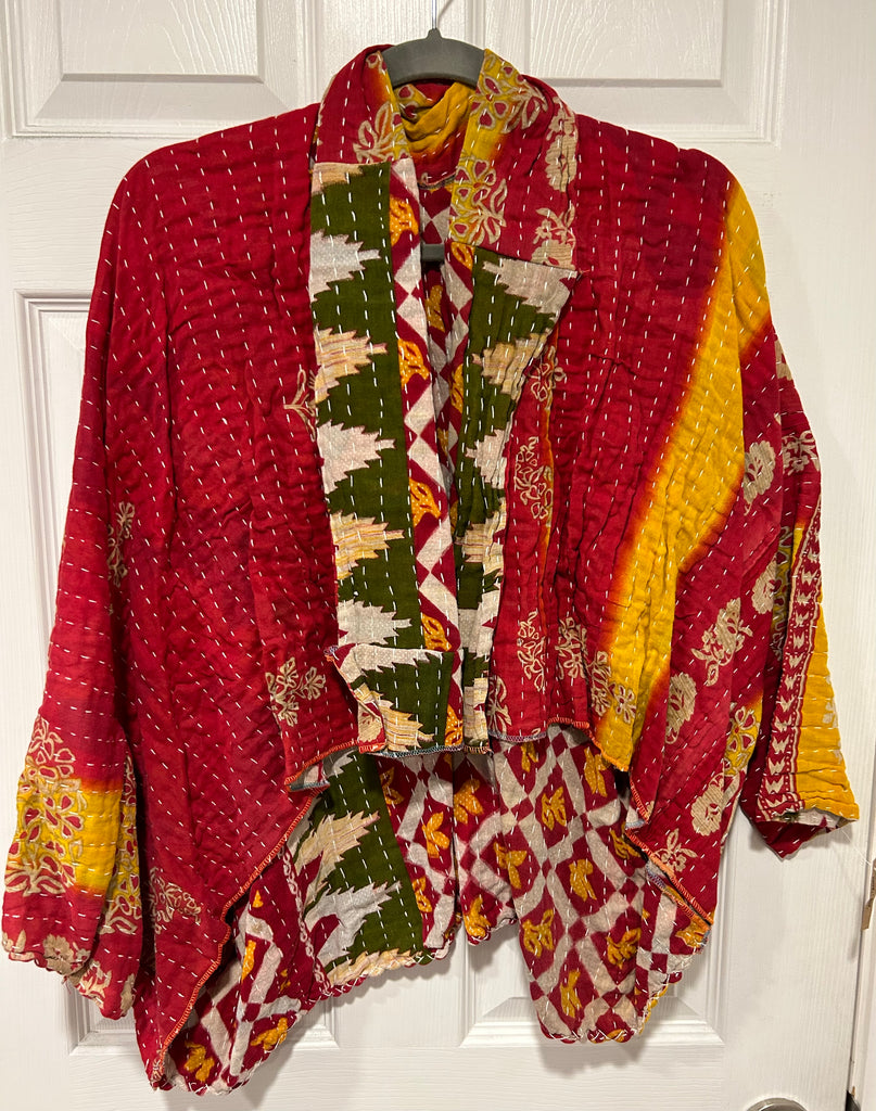 Midra Hand-Quilted Kantha Cloth Short Jacket- READY TO SHIP