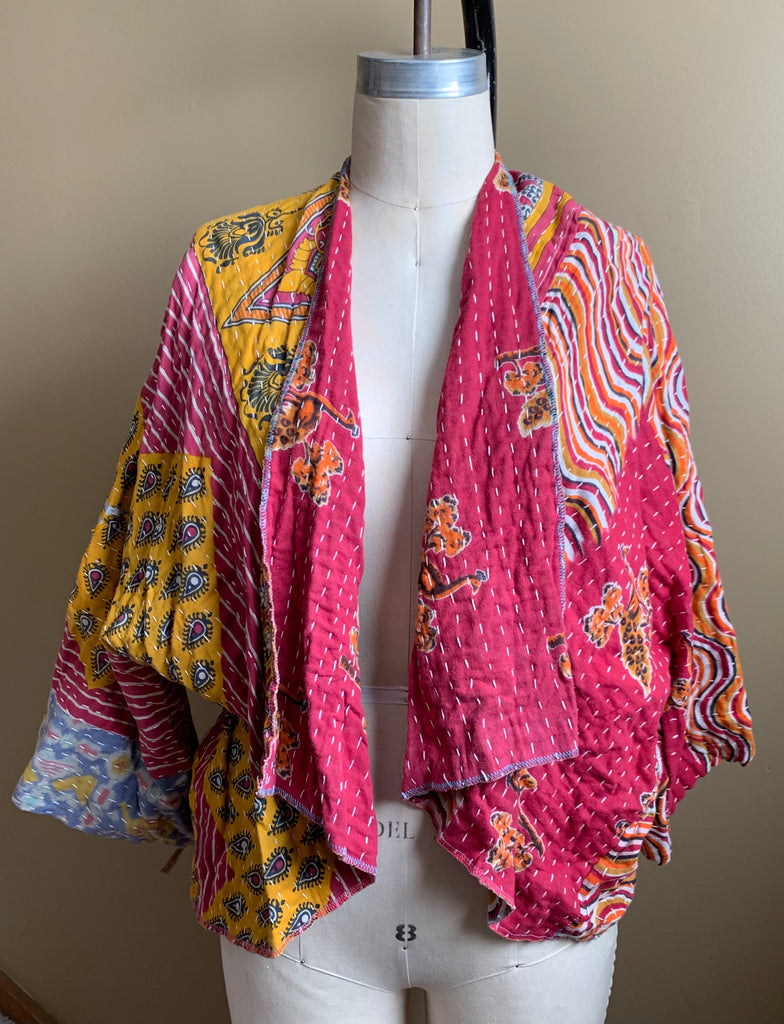 Midra Hand-Quilted Kantha Cloth Short Jacket- READY TO SHIP