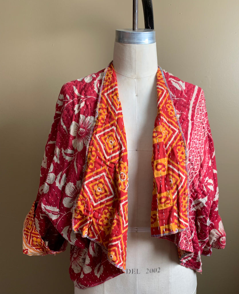 Midra Hand-Quilted Kantha Cloth Short Jacket- READY TO SHIP