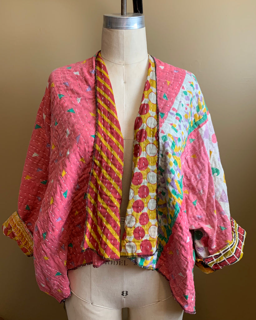 Midra Hand-Quilted Kantha Cloth Short Jacket- READY TO SHIP