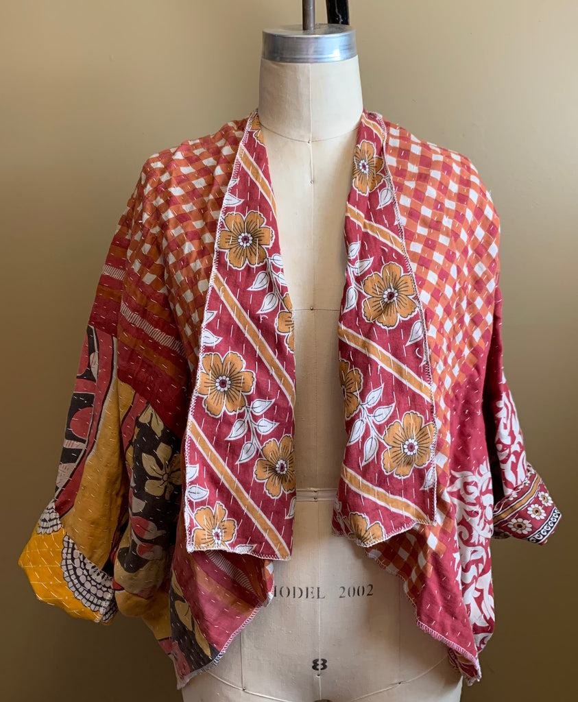 Midra Hand-Quilted Kantha Cloth Short Jacket- READY TO SHIP