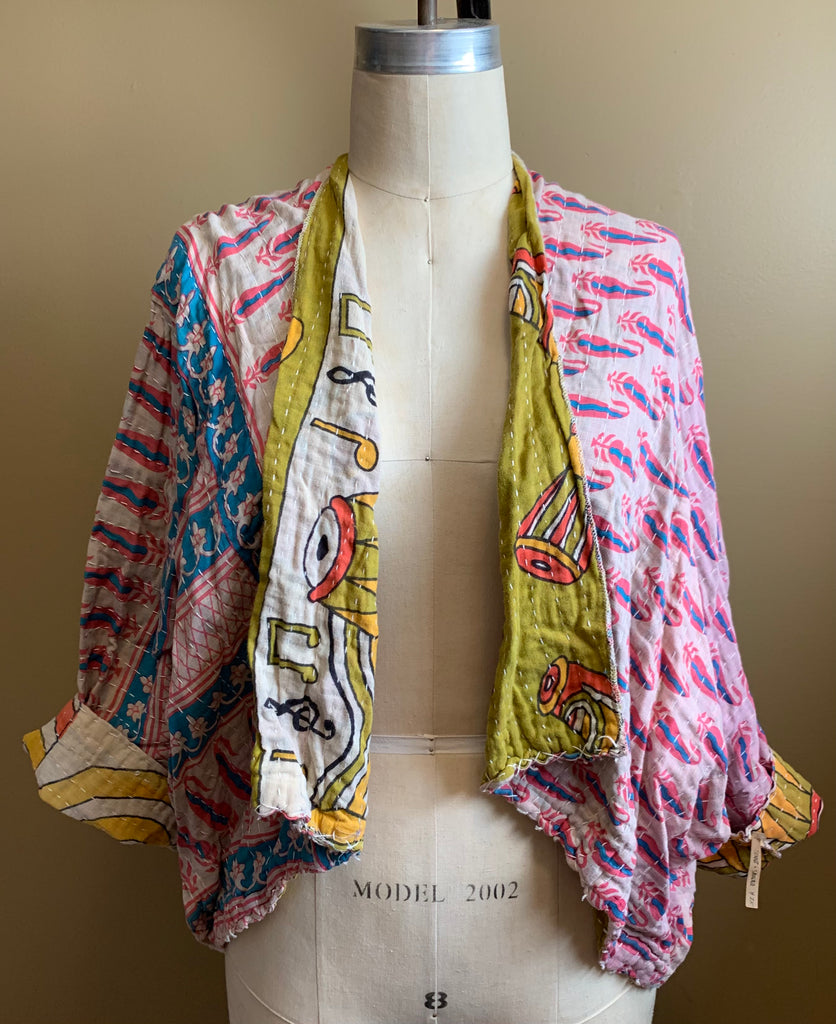 Midra Hand-Quilted Kantha Cloth Short Jacket- READY TO SHIP