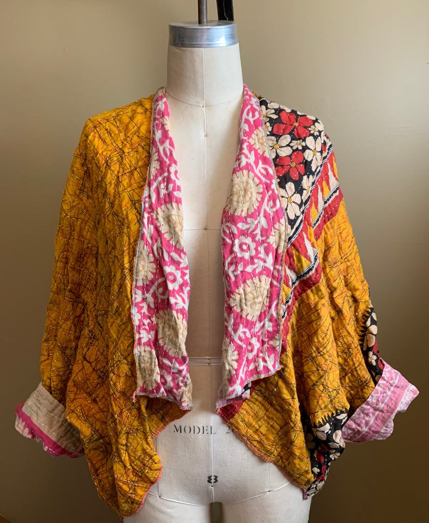 Midra Hand-Quilted Kantha Cloth Short Jacket- READY TO SHIP