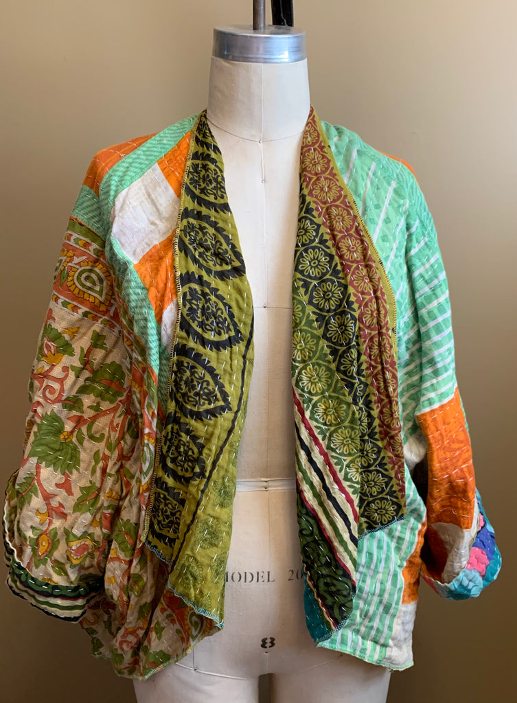 Midra Hand-Quilted Kantha Cloth Short Jacket- READY TO SHIP