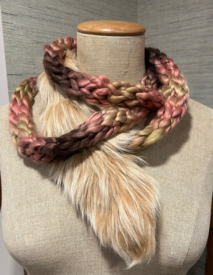 Martha Upcyced Fur and Knit Collar Scarf