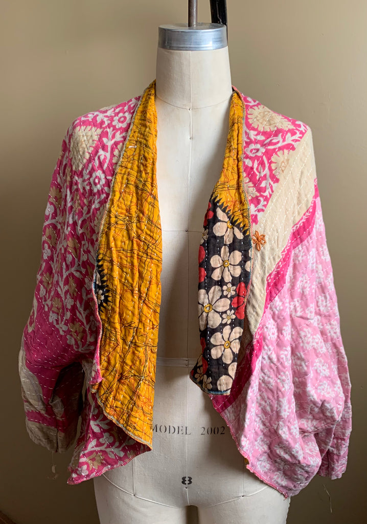 Midra Hand-Quilted Kantha Cloth Short Jacket- READY TO SHIP