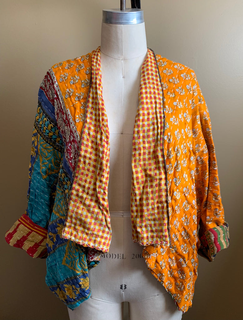 Midra Hand-Quilted Kantha Cloth Short Jacket- READY TO SHIP