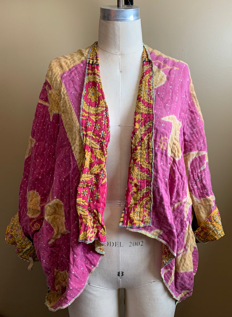 Midra Hand-Quilted Kantha Cloth Short Jacket- READY TO SHIP