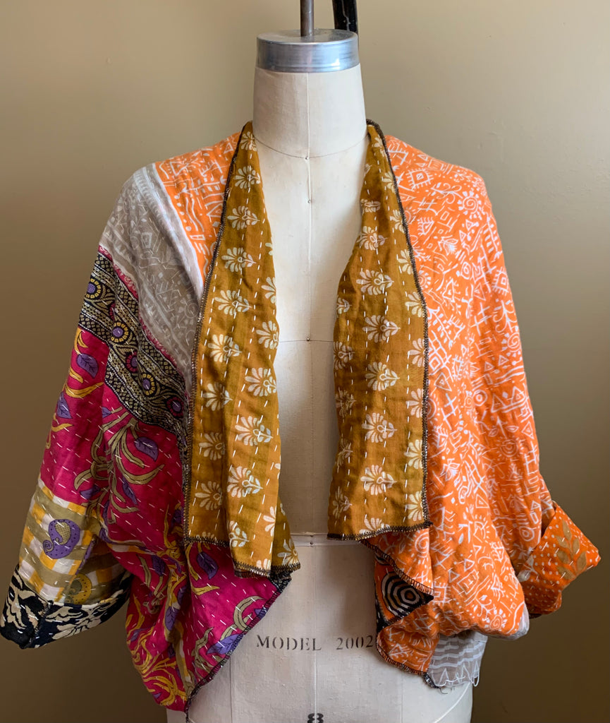 Midra Hand-Quilted Kantha Cloth Short Jacket- READY TO SHIP