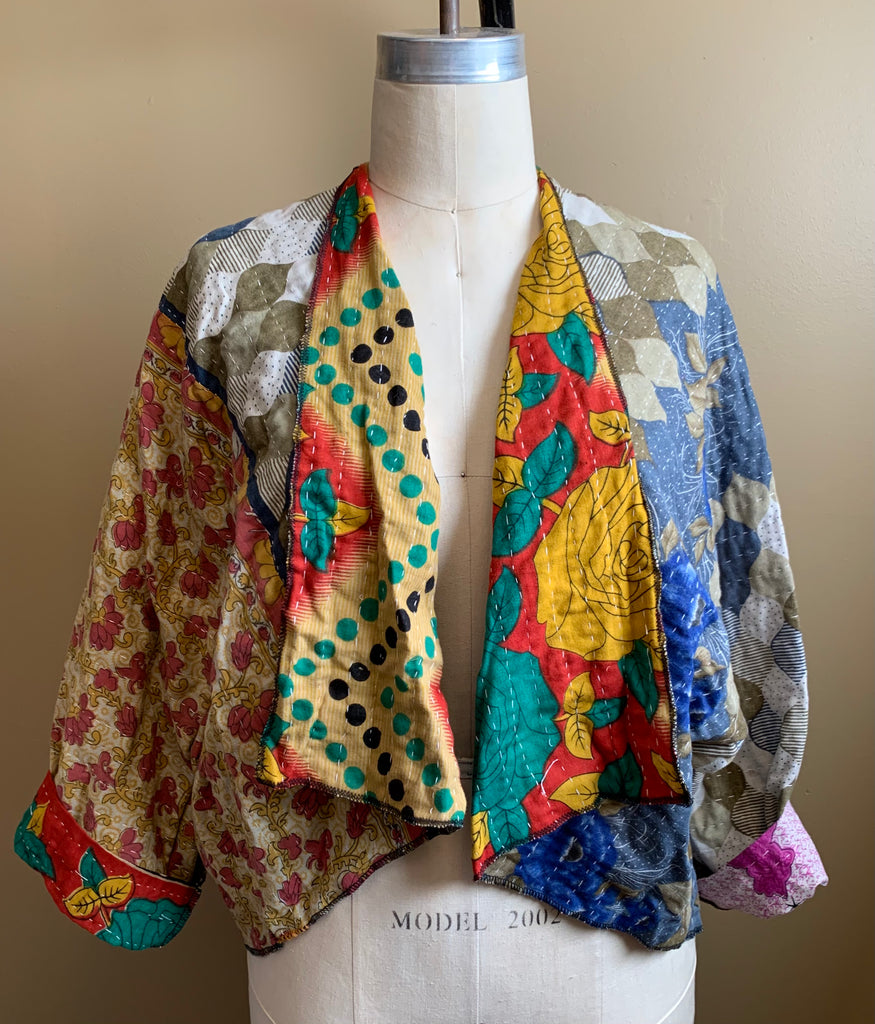 Midra Hand-Quilted Kantha Cloth Short Jacket- READY TO SHIP