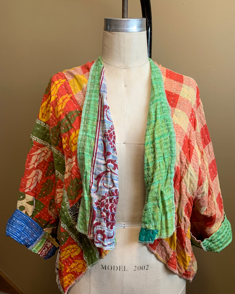 Midra Hand-Quilted Kantha Cloth Short Jacket- READY TO SHIP