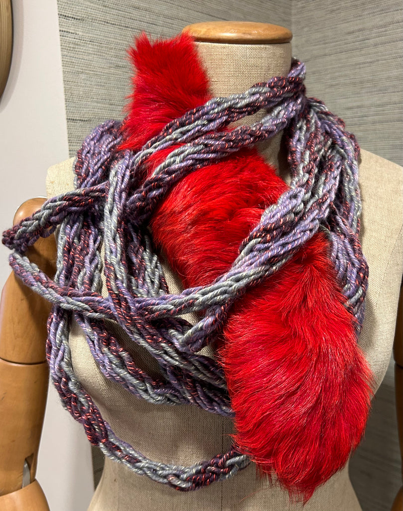 Martha Upcyced Fur and Knit Collar Scarf