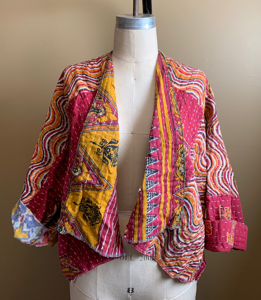 Midra Hand-Quilted Kantha Cloth Short Jacket- READY TO SHIP
