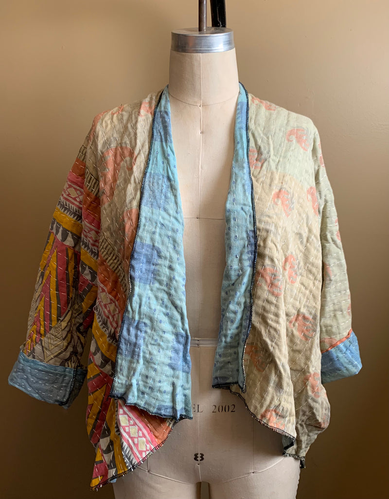 Midra Hand-Quilted Kantha Cloth Short Jacket- READY TO SHIP