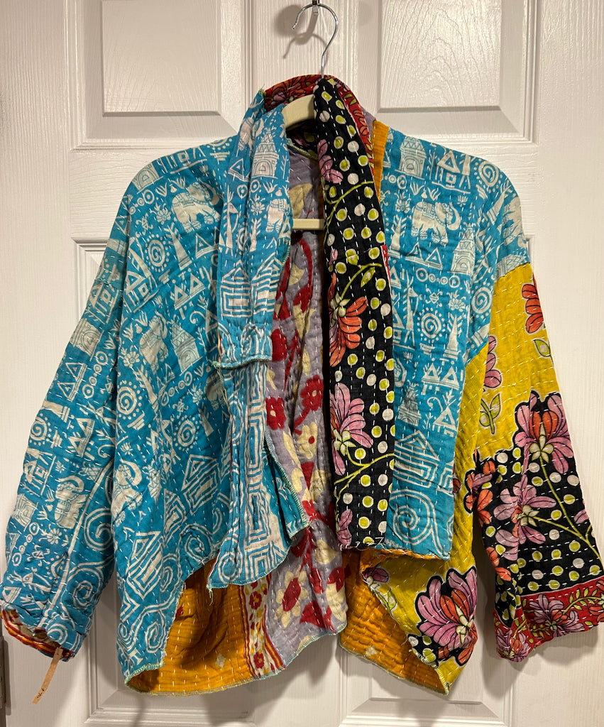 Midra Hand-Quilted Kantha Cloth Short Jacket- READY TO SHIP